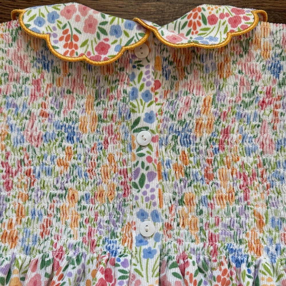 Cecil And Lou Floral Print Smocked Corduroy Dress New And Never Worn - Picture 8 of 14